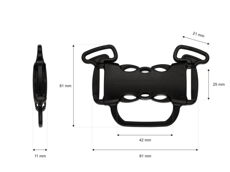 PLASTOVÁ  SVORKA   DVOJITÁ  25 MM 5-WAY    TEKLA&nbsp2    ČERNÁ 1   KS