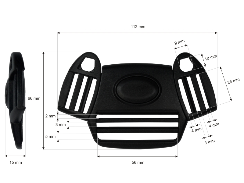 PLASTOVÁ SVORKA   DVOJITÁ 26 MM 5-WAY  TEKLA&nbsp4   ČERNÁ 1   KS