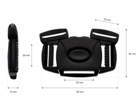 Klamra plastikowa podwójna 26 mm 5-way Tekla 7 czarna