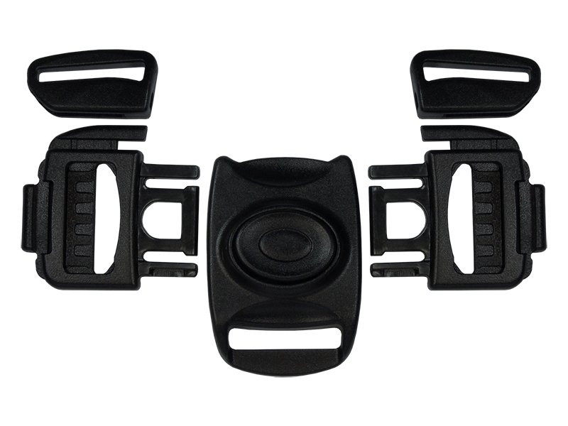 Plastic buckle double 25 mm 5-way tekla1 black 1 pcs