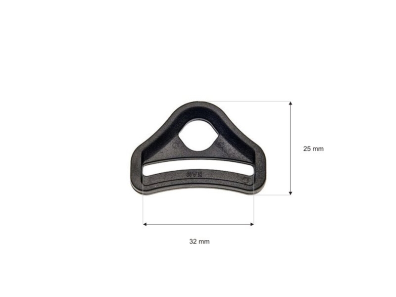 Plastic triangle 32 mm mieszko black 100 pcs