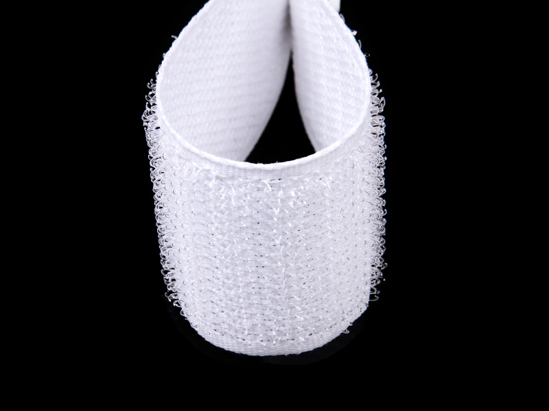 Klettverschlussband  weiß 501 polyester/nylon haken 25 lm