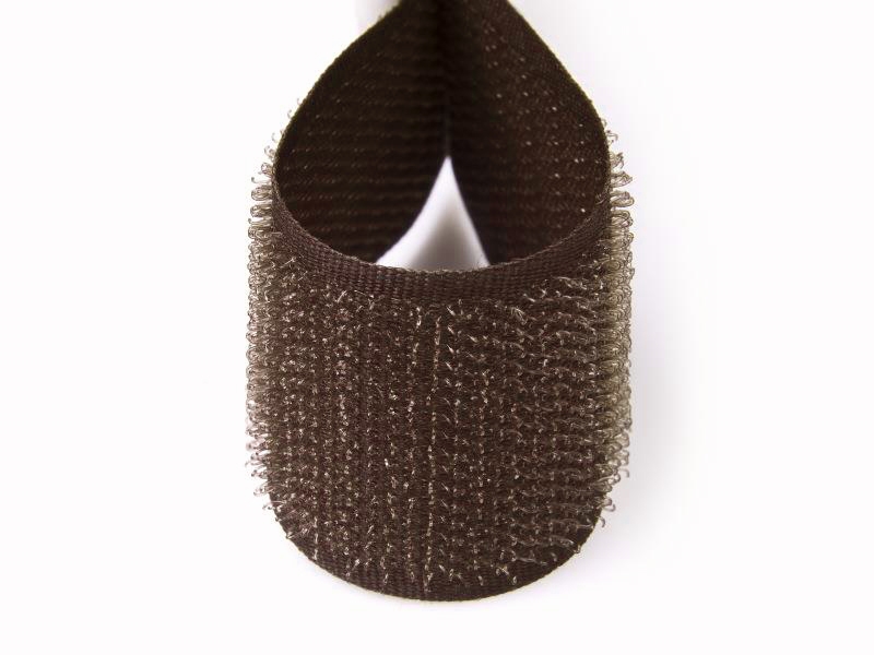 Hook and loop tape  brown 161 polyester/nylon hook 25 mb