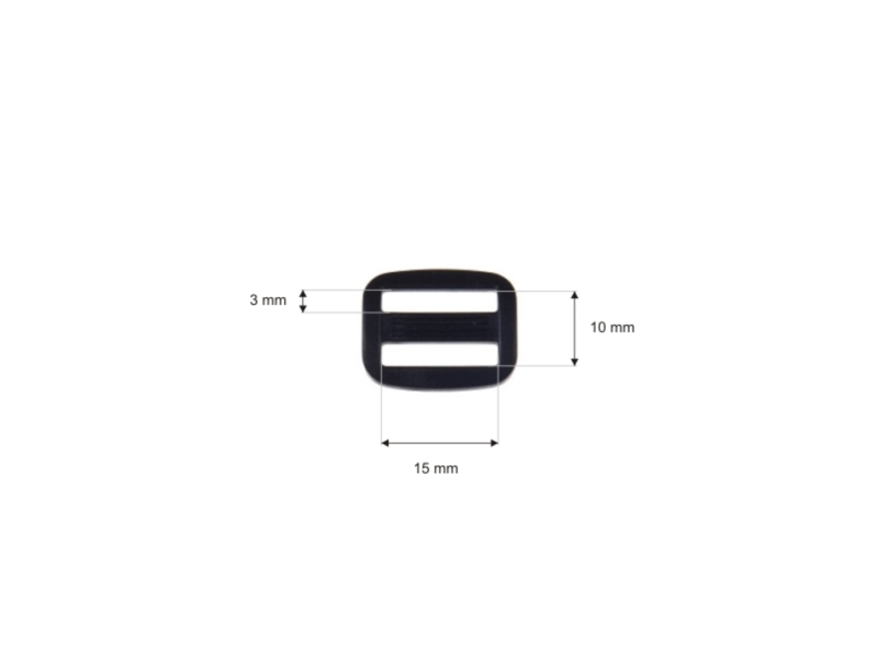 Plastic slide buckle 15/10 mm Ignacy black 100 pcs