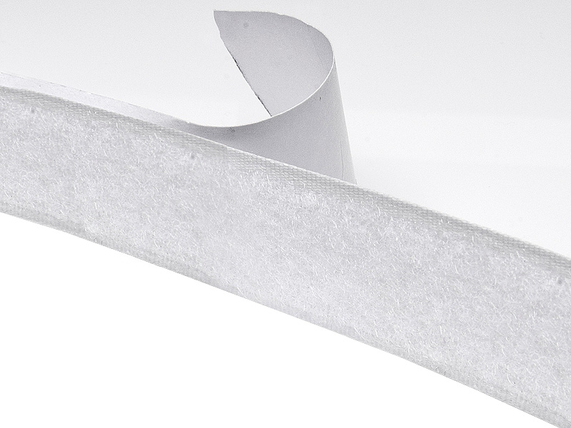 Klettverschlussband selbstklebend  weiß 501 polyester/nylon flausch 25 lm