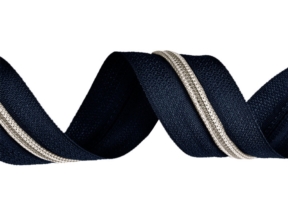 Spiral zipper tape 5 (058) navy blue silver line 200 mb Spiral zipper tape 5 (058) navy blue silver line 200 mb
