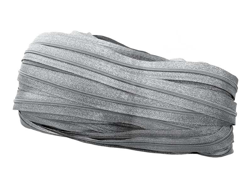 SPIRALREIßVERSCHLUSSBAND 5  SILBER 18 G/LM 200 MB
