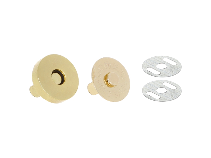 Magnetic button round 18/18 mm gold 100 pcs