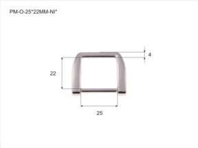 Półkole metalowe 25/22/4 mm nikiel odlew