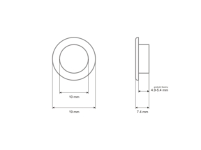 Oczko metalowe z podkładką 10/19/7.4 mm surowe