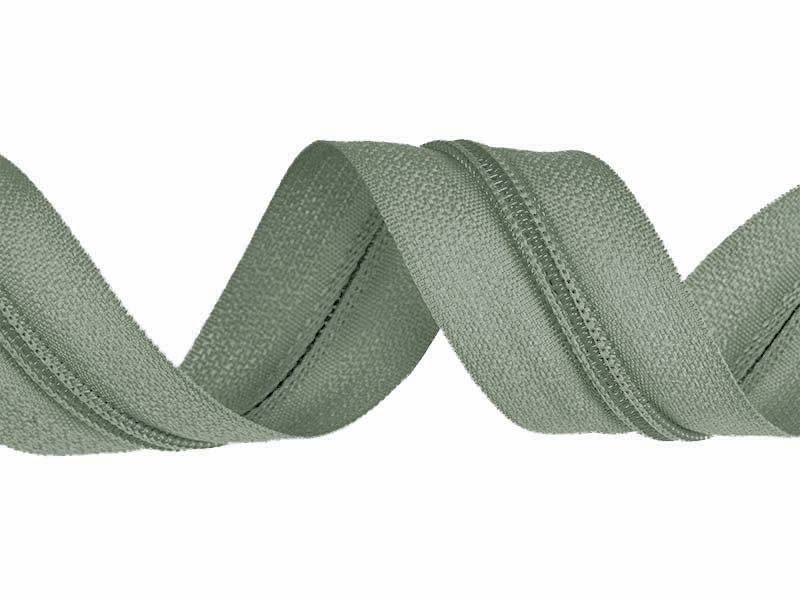 NYLON ZIPPER TAPE WITH CORD 3 (135) SAGE GREEN  200 MB