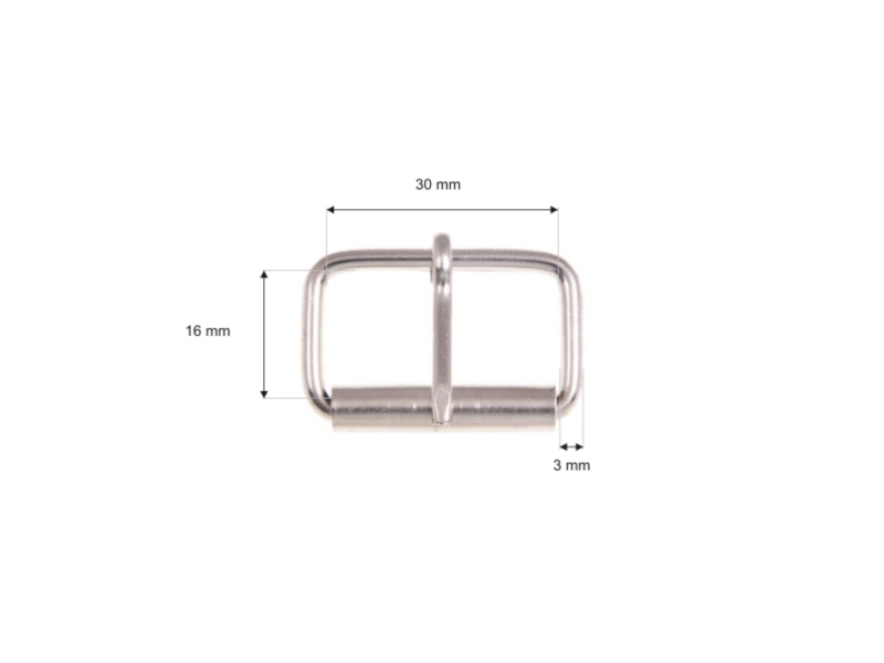SATTLERSCHNALLE AUS METALL MIT EINEM  HAKEN 30/16/3 MM NICKEL DRAHT 100 ST.