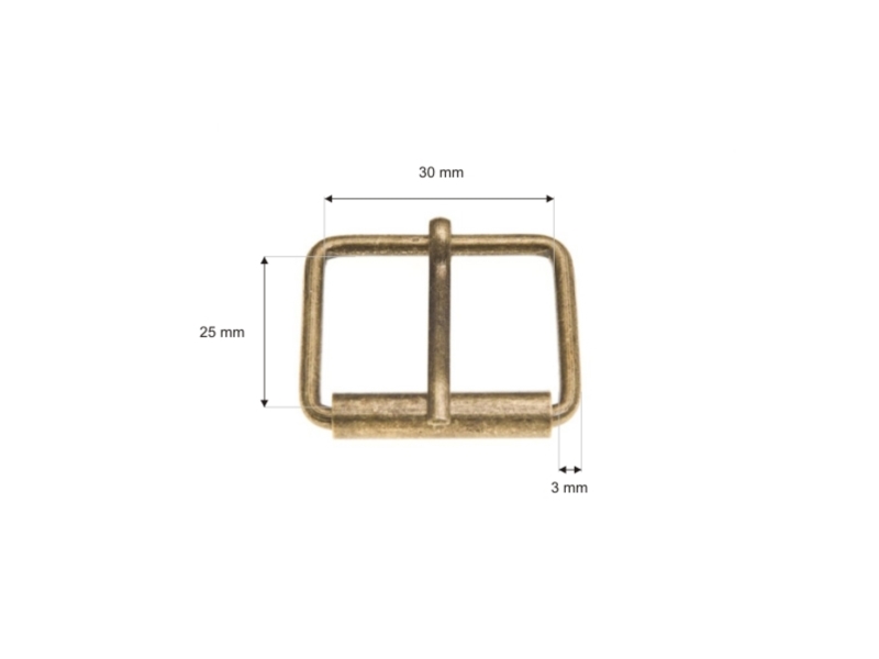 SATTLERSCHNALLE AUS METALL MIT EINEM  HAKEN 30/25/3 MM ALTGOLD DRAHT 100 ST.