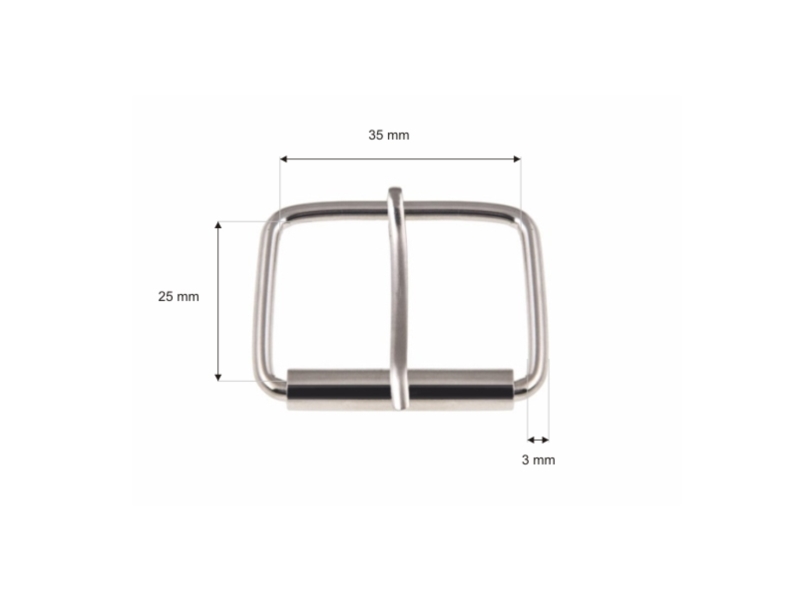 SATTLERSCHNALLE AUS METALL MIT EINEM HAKEN 35/25/3 MM NICKEL DRAHT 100 ST.