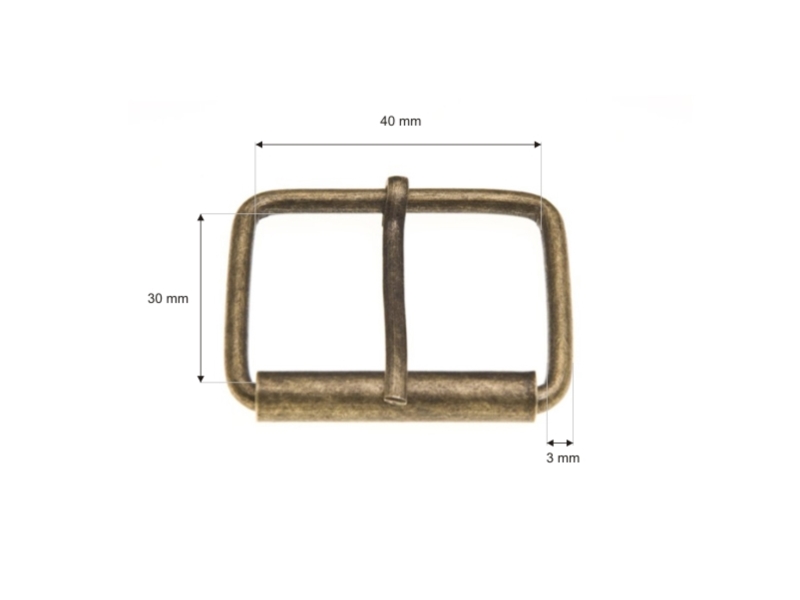 SATTLERSCHNALLE AUS METALL MIT EINEM  HAKEN  40/30/3,5 MM ALTGOLD DRAHT 200 ST.