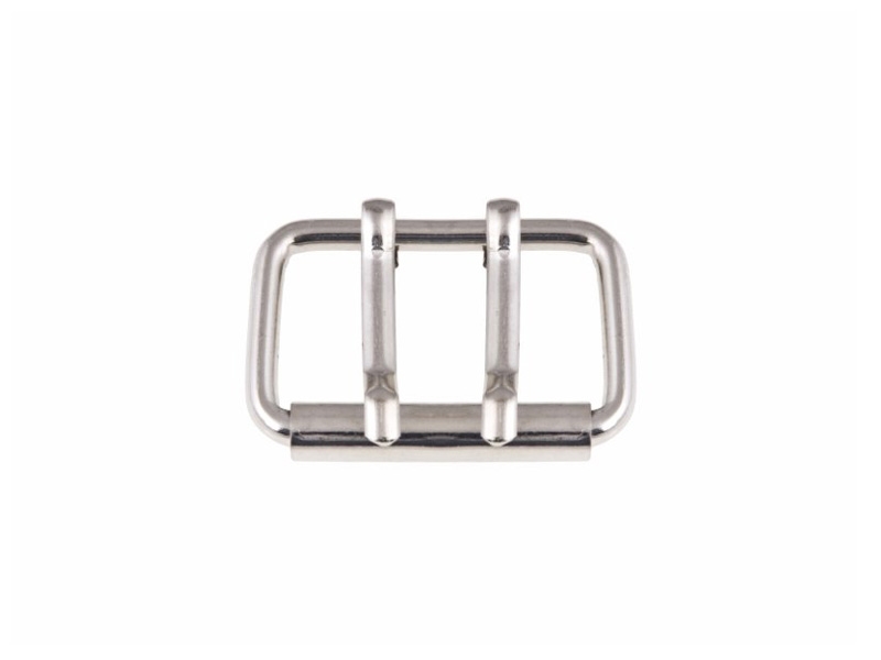 SATTLERSCHNALLE AUS METALL MIT ZWEI HAKEN 35/20/4 MM NICKEL DRAHT 100 ST.