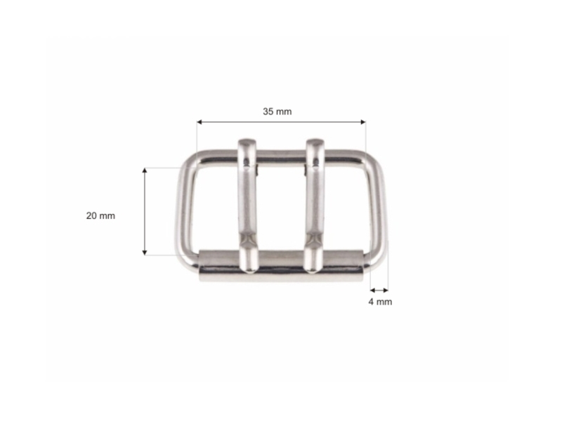 SATTLERSCHNALLE AUS METALL MIT ZWEI HAKEN 35/20/4 MM NICKEL DRAHT 100 ST.