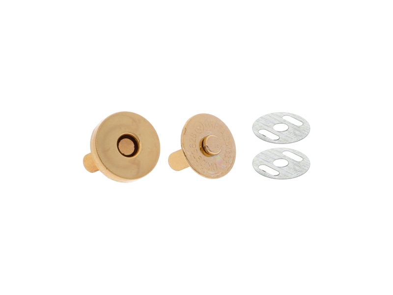 Magnetic button round 14/14 mm light gold 200  pcs