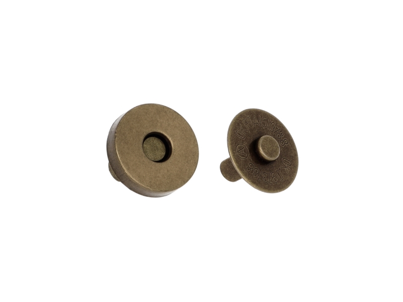 Magnetic button round 18/18 mm old gold 100 pcs