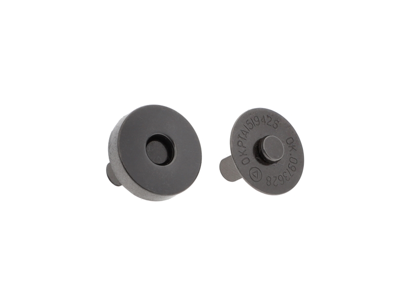 Magnetic button round 18/18 mm black nickel 100 pcs
