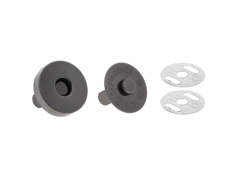 Magnetic button round 18/18 mm black nickel 100 pcs