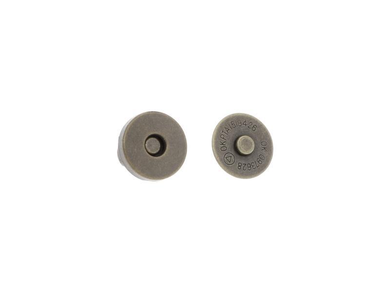 Magnetic button round with snap fastener 14/14 mm old gold 200 pcs