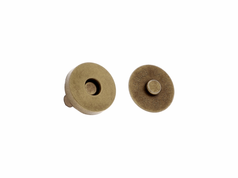 Magnetic button round with snap fastener 18/18 mm old gold 100 pcs