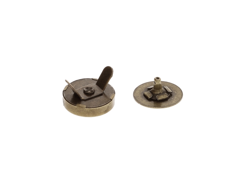 Magnetic button round with snap fastener 18/18 mm old gold 100 pcs