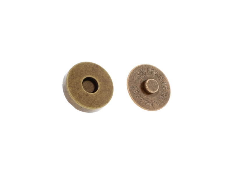 Rundes magnet mit doppeldrückknopfen 18/18 mm altgold 100 st.