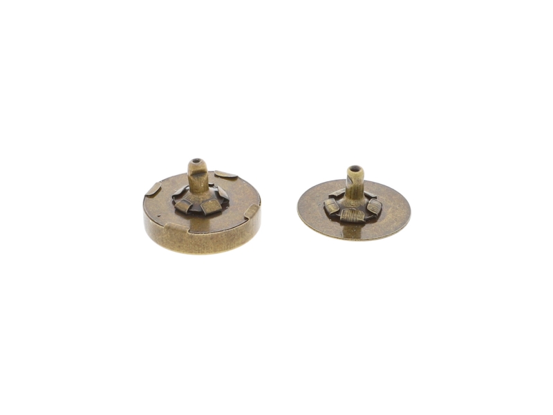 Rundes magnet mit doppeldrückknopfen 18/18 mm altgold 100 st.
