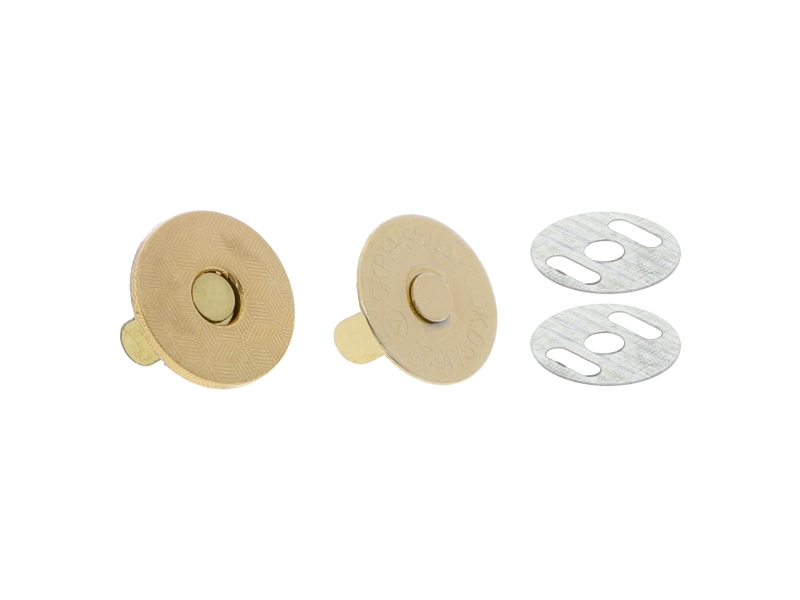 Magnetic button round 18/18 mm light gold 100 pcs