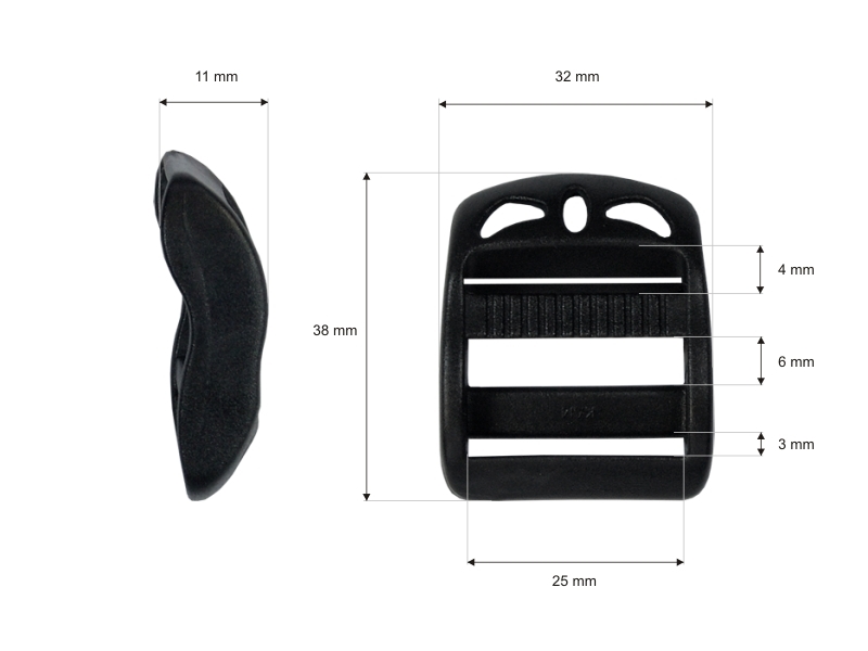 Kunststoff-regler aus kunststoff 25 mm schwarz 100 st.