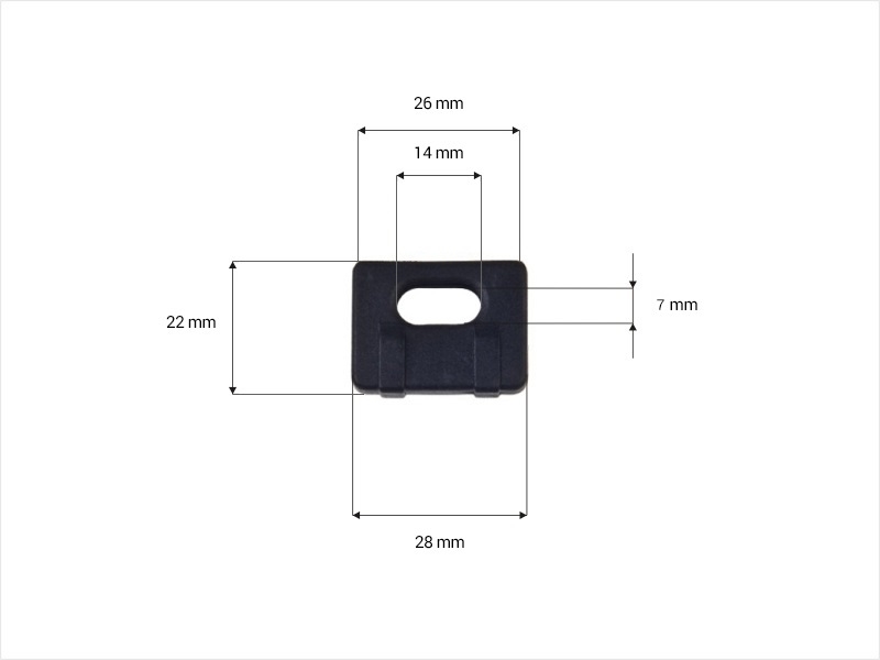 Plastic trimming lock 25 mm (2573) black 100 pcs