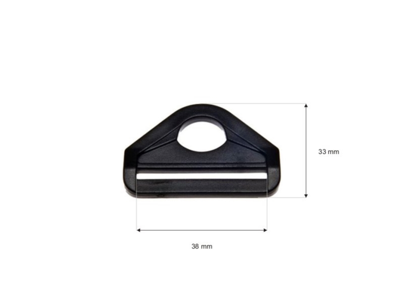 Dreieck aus kunststoff 38 mm schwarz 100 st.