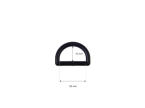 Półkole plastikowe 20 mm (0324-8110) czarne