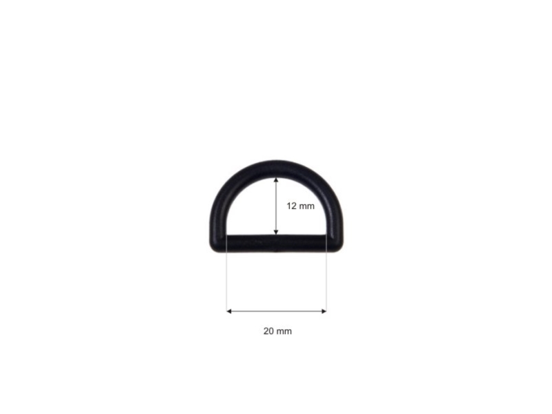 Plastic d-ring 20 mm (0324-8110) olaf black 100 pcs