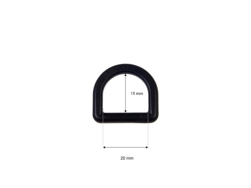 Plastic d-ring 20 mm (0324-8074) aleksy black 100 pcs