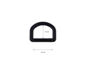 Półkole plastikowe 25 mm (0324-8013a) czarne