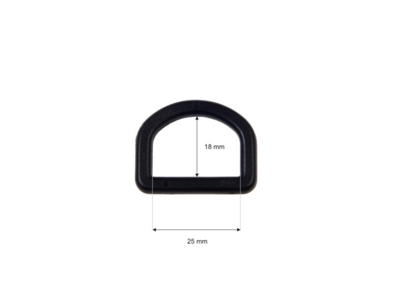 Plastic d-ring 25 mm (0324-8013a) aleksy black 100 pcs