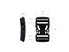 Klamra plastikowa 25x55 mm Berenika czarna