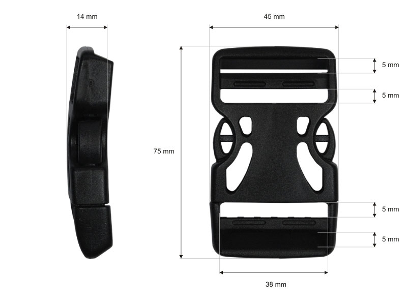 Plastová svorka 38 mm berenika černá 100 ks