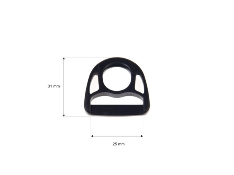 Plastic d-ring 25 mm (0324-8500) robert black 100 pcs