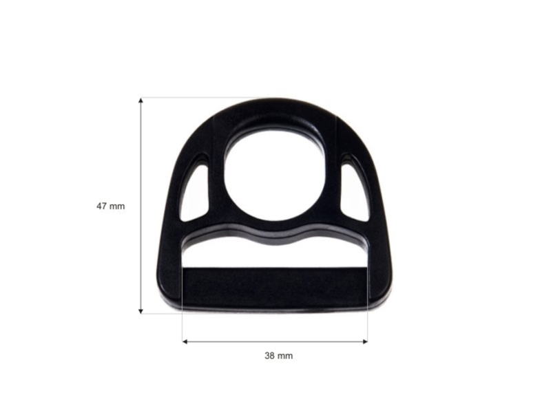 Plastic d-ring 38 mm (0324-8500) robert black 100 pcs