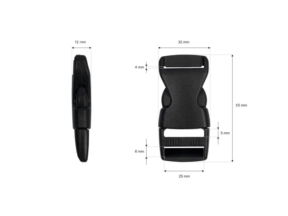 Klamra plastikowa 25x65 mm Halszka czarna