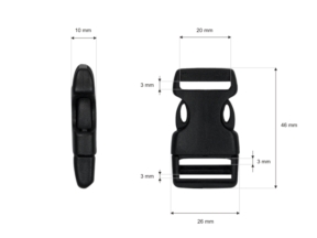 Klamra plastikowa 20x46 mm czarna