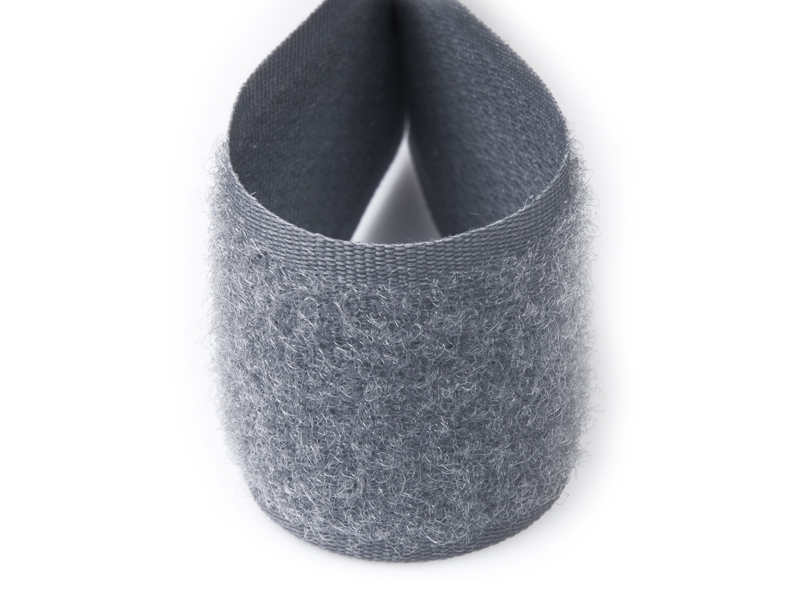 Klettverschlussband  grau 119 polyester/nylon flausch 25 lm
