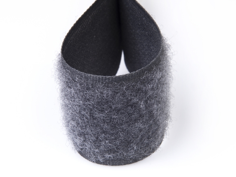 Hook and loop tape  dark grey 306 polyester/nylon loop 25 mb