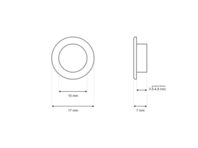 Oczko metalowe z podkładką 10/17/5,5 mm nikiel