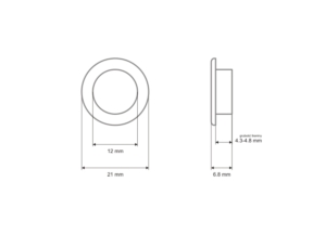 Oczko metalowe z podkładką 12/21/6.8 mm nikiel
