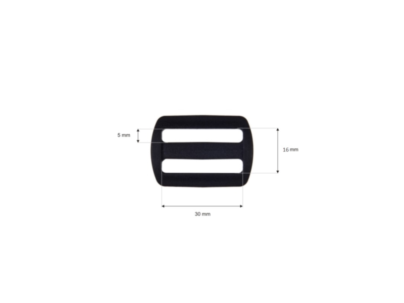 Plastic slide buckle 30/16 mm Ignacy black 100  pcs